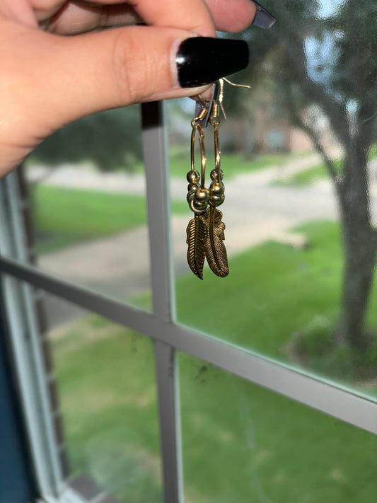 Handmade feather earrings