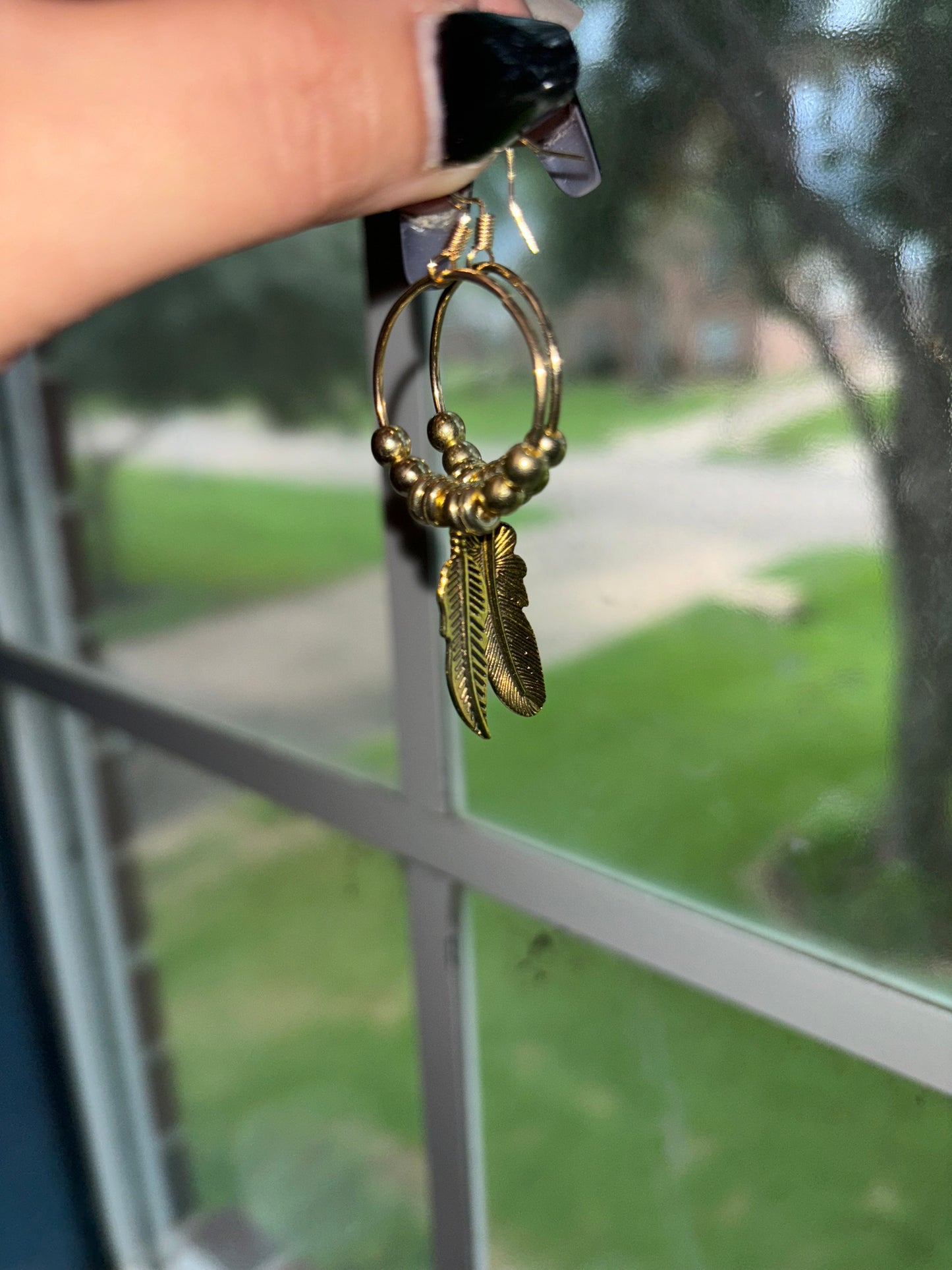 Handmade feather earrings